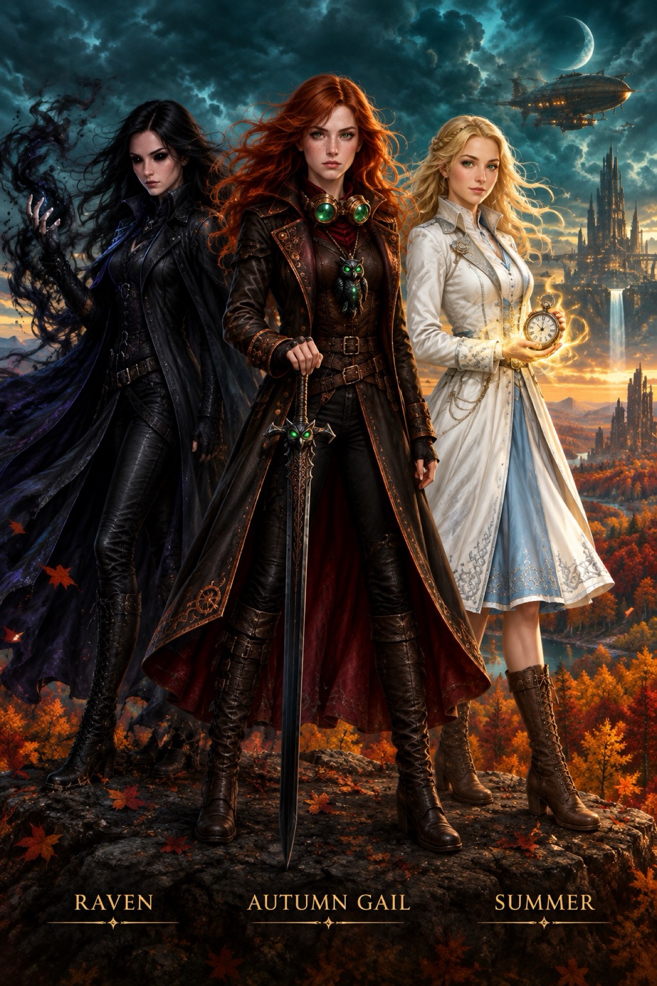 Raven, Autumn Gail, and Summer standing together